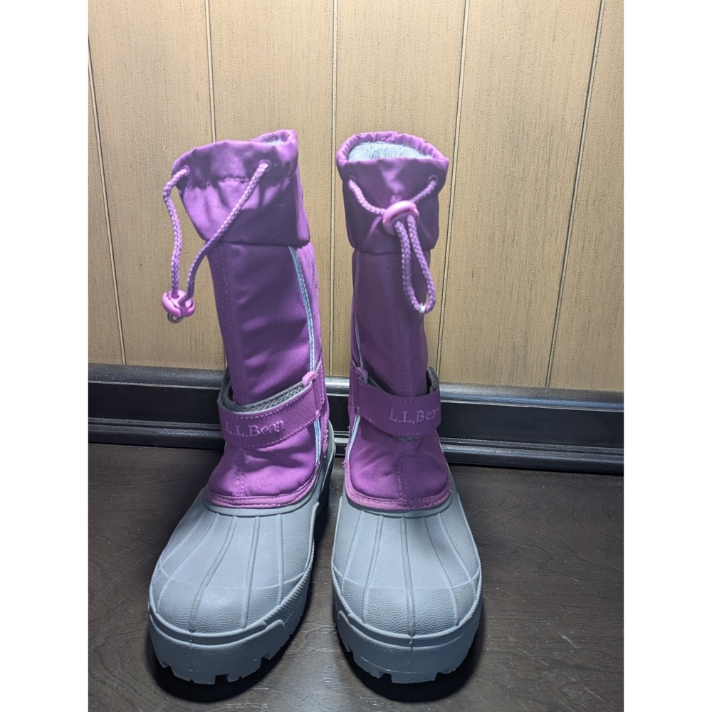 S1 LL Bean Girls 3 Northwoods Wool Lined Winter Snow Boots Lilac Purple